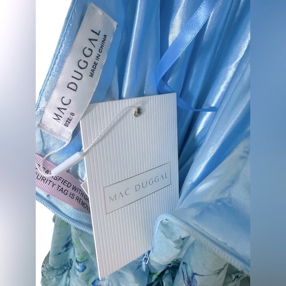 Mac Duggal Blue Floral Prom Dress - Picture 5 of 5